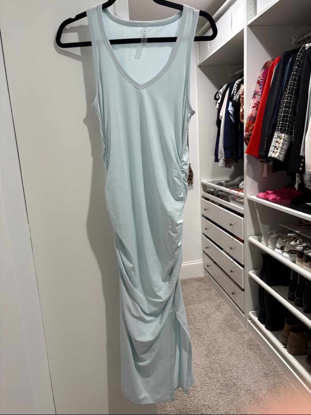 Beyond Yoga Sleeveless V-Neck Maxi Dress in Light Mint